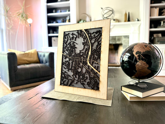 San Rafael, CA City Street Map | Modern Wood Wall Art in a Minimalist design. 2 sizes
