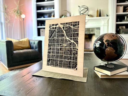 Santa Ana, CA City Street Map | Modern Wood Wall Art in a Minimalist design. 2 sizes