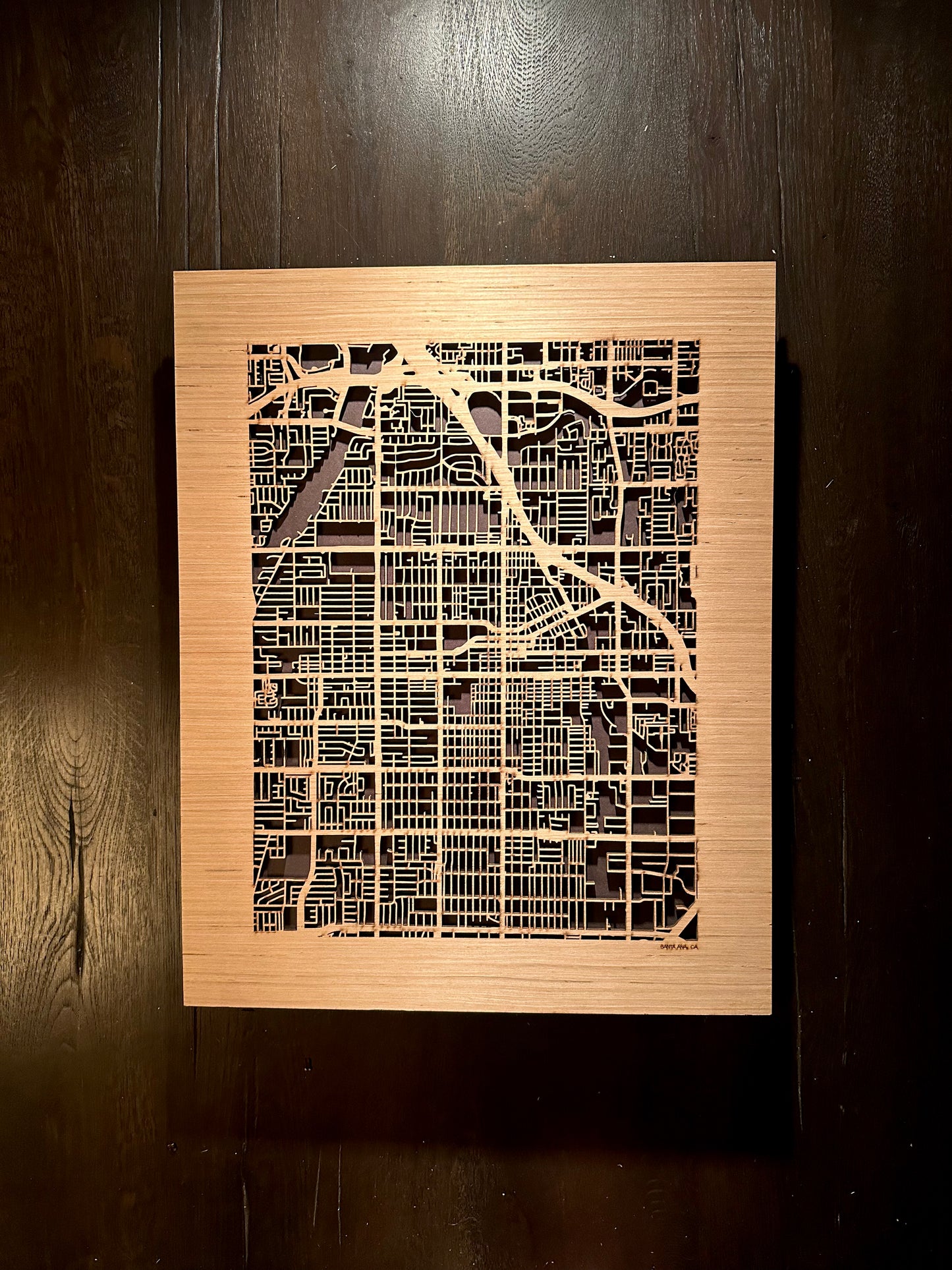Santa Ana, CA City Street Map | Modern Wood Wall Art in a Minimalist design. 2 sizes