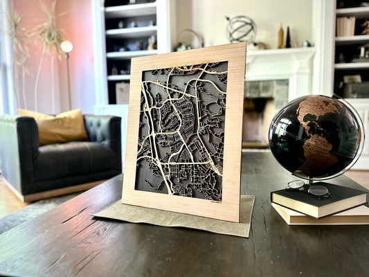 Santa Clarita, CA City Street Map | Modern Wood Wall Art in a Minimalist design. 2 sizes