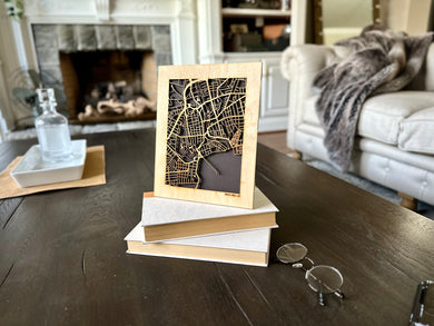 Santa Cruz, CA City Street Map | Modern Wood Wall Art in a Minimalist design. 2 sizes