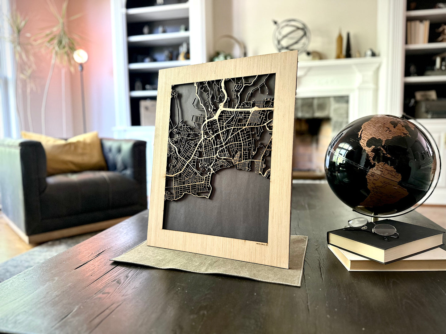 Santa Cruz, CA City Street Map | Modern Wood Wall Art in a Minimalist design. 2 sizes