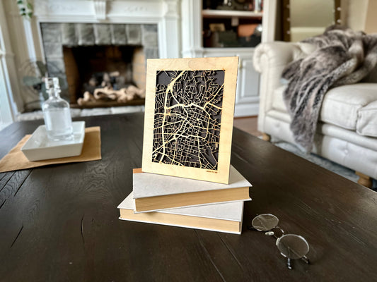 Santa Fe, NM City Street Map | Modern Wood Wall Art in a Minimalist design. 2 sizes