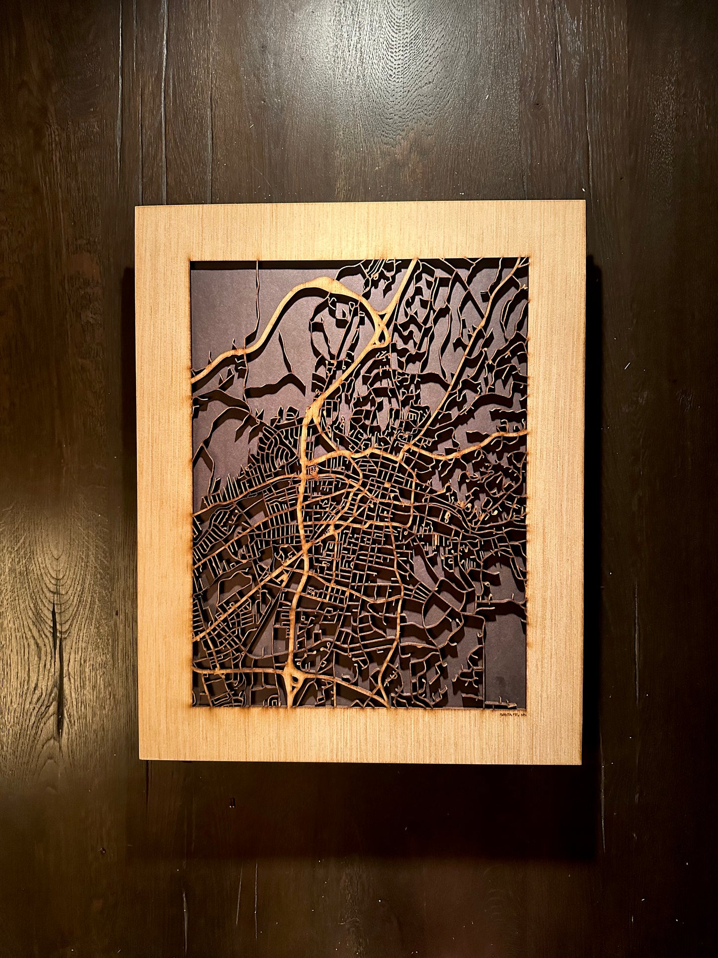 Santa Fe, NM City Street Map | Modern Wood Wall Art in a Minimalist design. 2 sizes