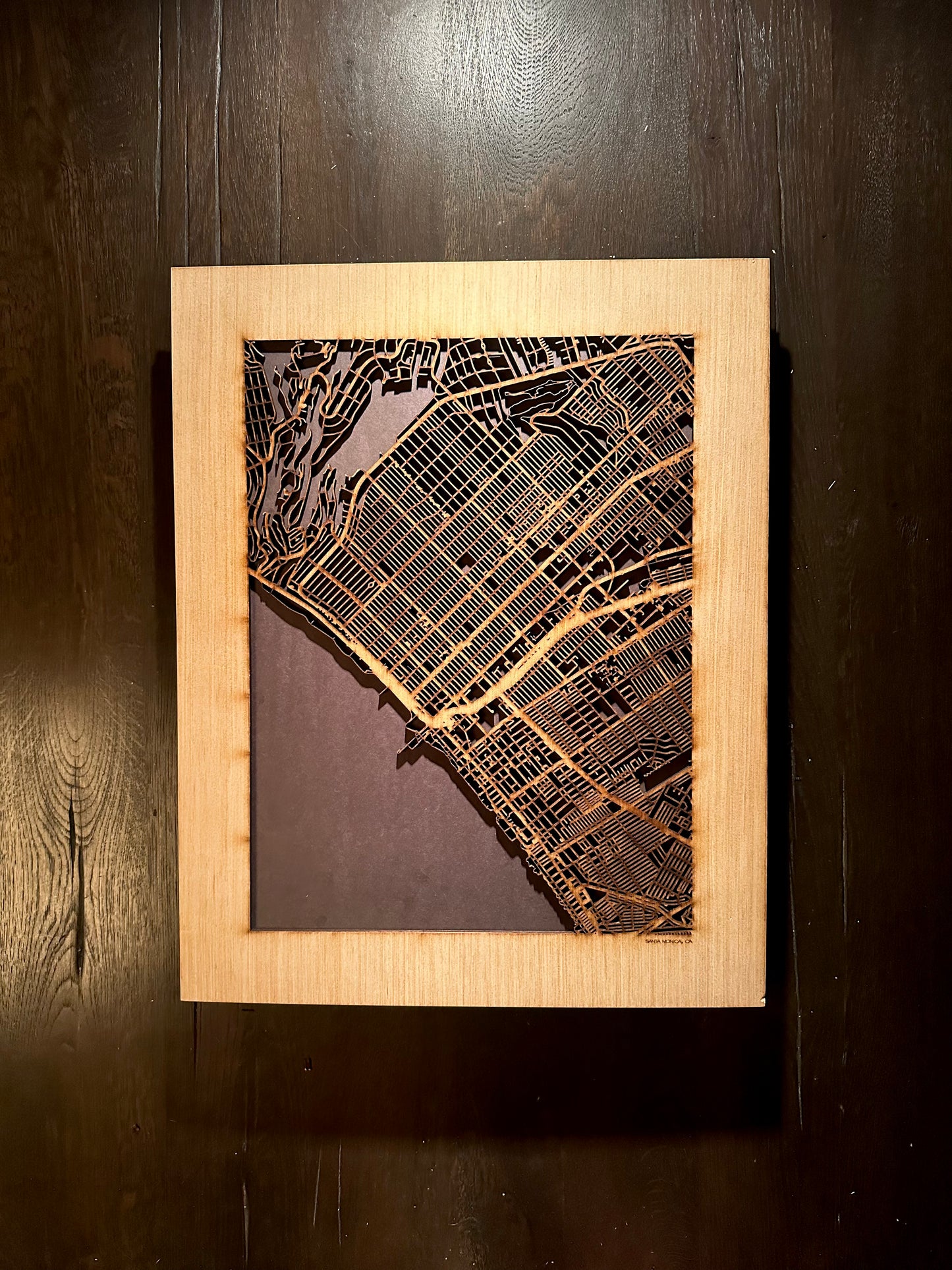 Santa Monica, CA City Street Map | Modern Wood Wall Art in a Minimalist design. 2 sizes