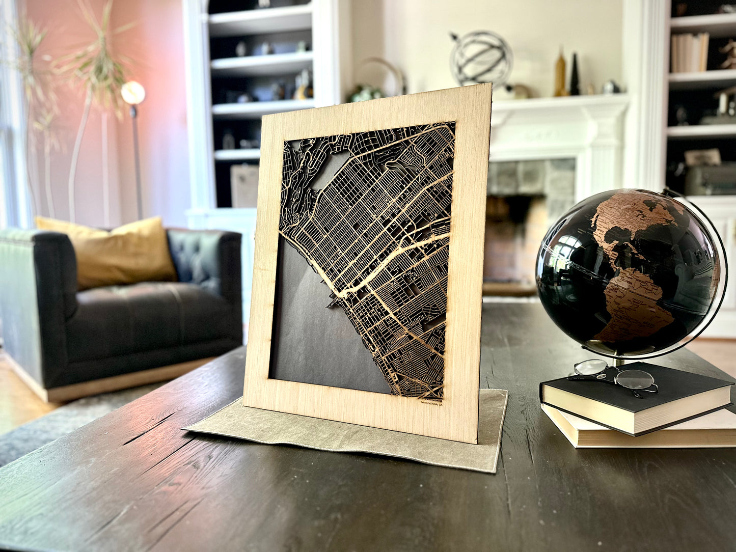 Santa Monica, CA City Street Map | Modern Wood Wall Art in a Minimalist design. 2 sizes