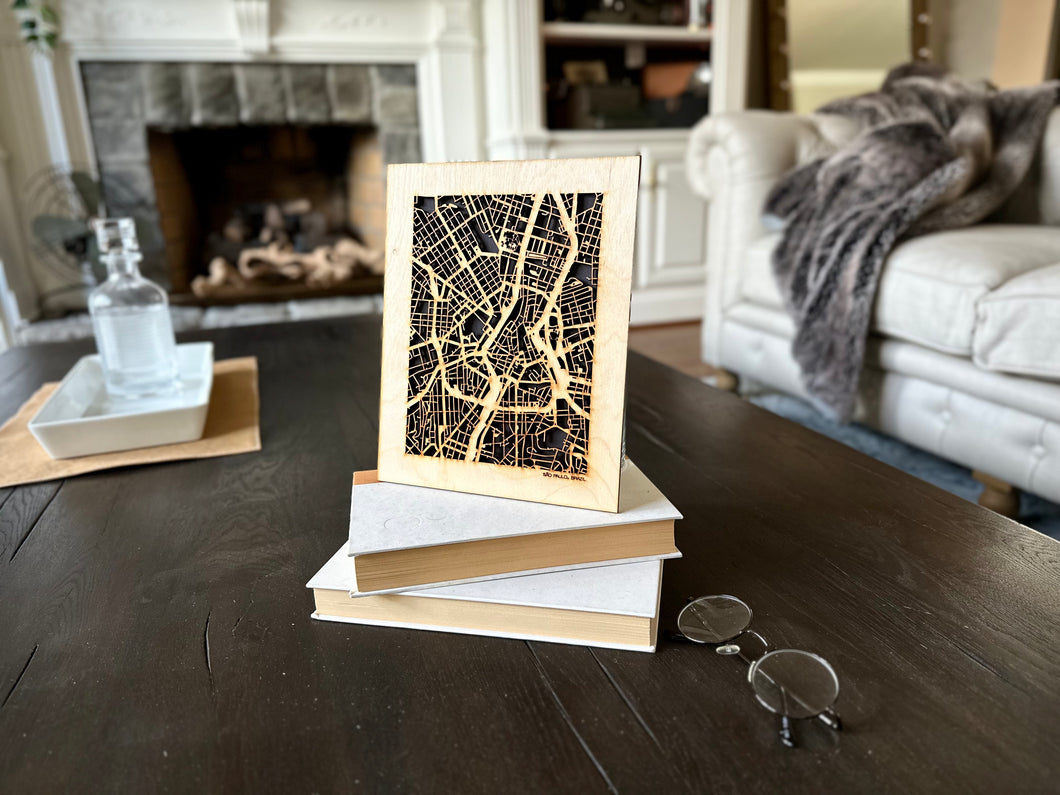 São Paulo, Brazil City Street Map | Modern Wood Wall Art in a Minimalist design. 2 sizes