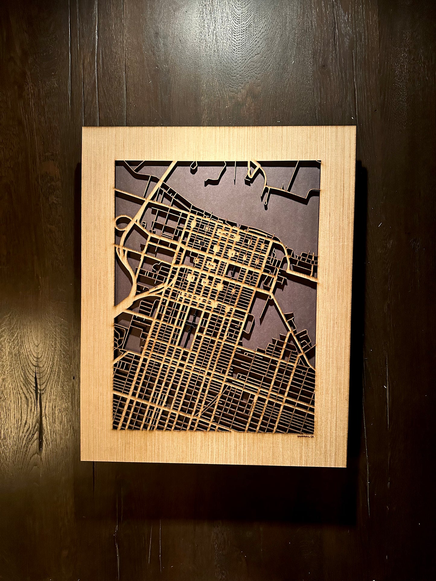Savannah, GA City Street Map | Modern Wood Wall Art in a Minimalist design. 2 sizes