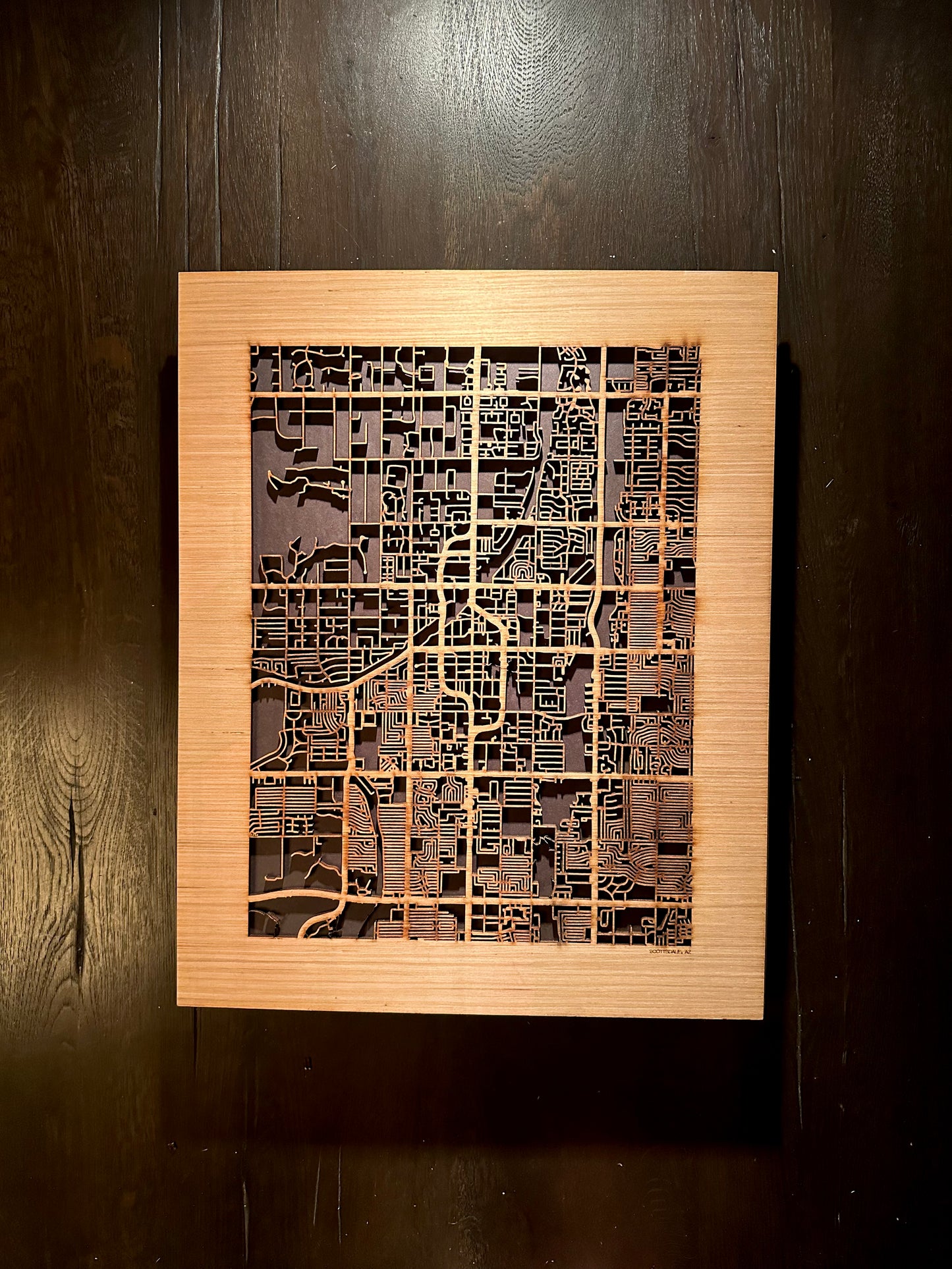 Scottsdale, AZ City Street Map | Modern Wood Wall Art in a Minimalist design. 2 sizes