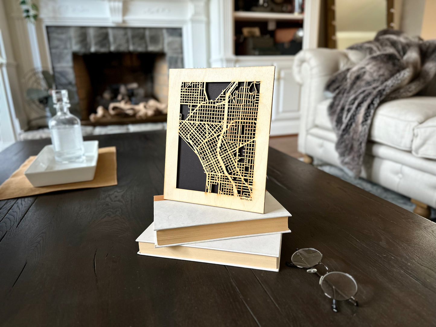 Seattle, WA City Street Map | Modern Wood Wall Art in a Minimalist design. 3 sizes