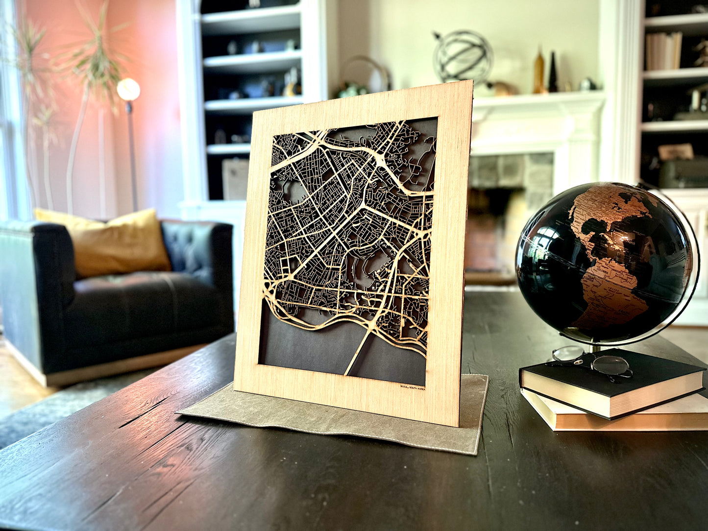 Seoul, South Korea City Street Map | Modern Wood Wall Art in a Minimalist design. 2 sizes