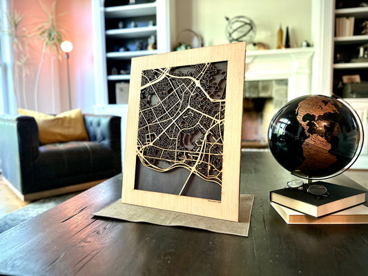 Seoul, South Korea City Street Map | Modern Wood Wall Art in a Minimalist design. 2 sizes