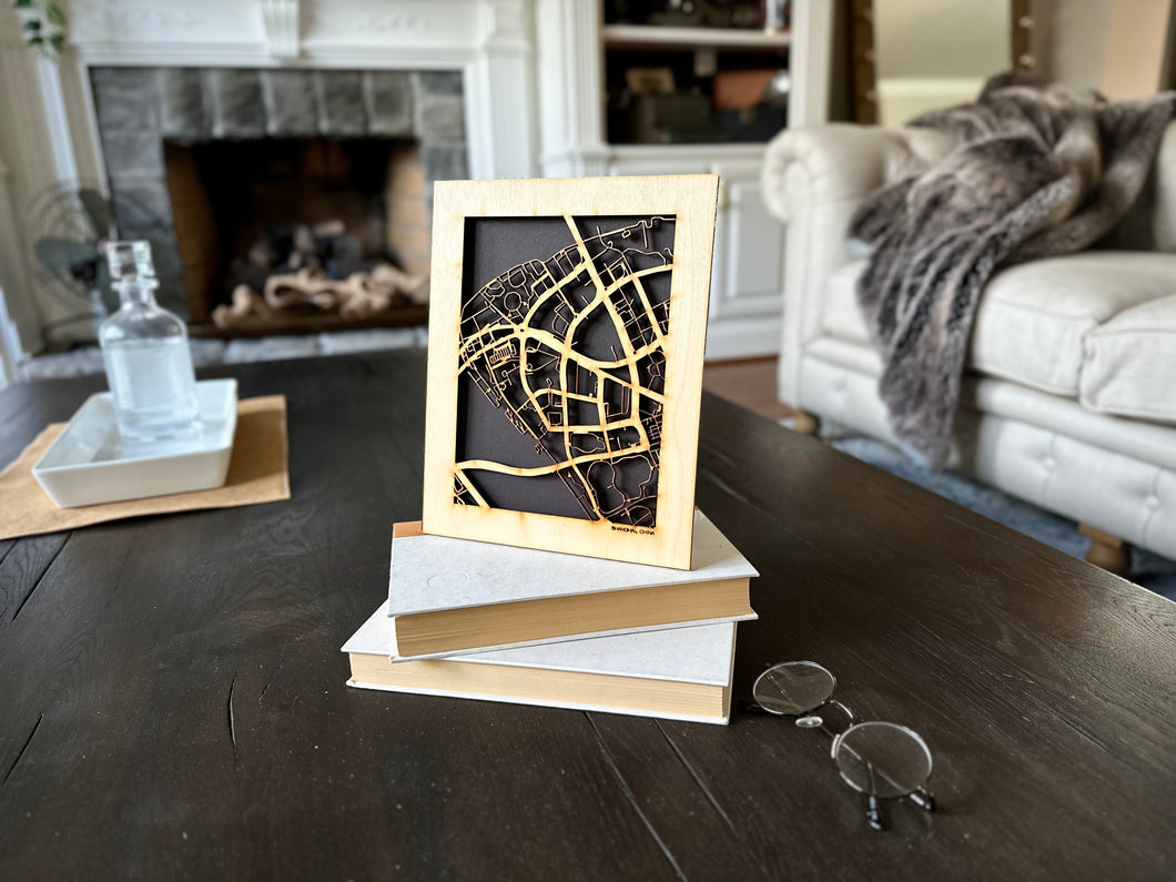 Shanghai, China City Street Map | Modern Wood Wall Art in a Minimalist design. 2 sizes