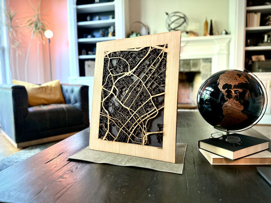 Singapore City Street Map | Modern Wood Wall Art in a Minimalist design. 2 sizes