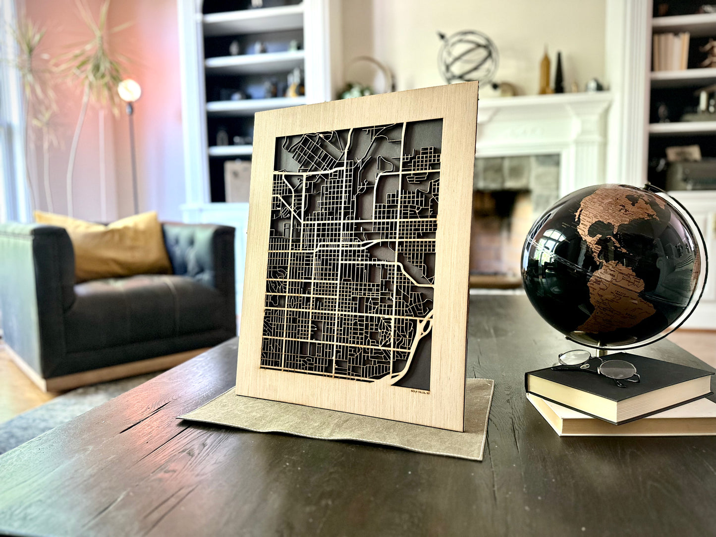 Sioux Falls, SD City Street Map | Modern Wood Wall Art in a Minimalist design. 2 sizes