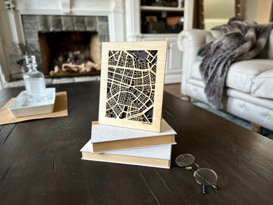 Sofia, Bulgaria City Street Map | Modern Wood Wall Art in a Minimalist design. 2 sizes