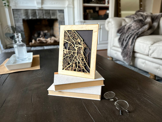 Sousse, Tunisia City Street Map | Modern Wood Wall Art in a Minimalist design. 2 sizes