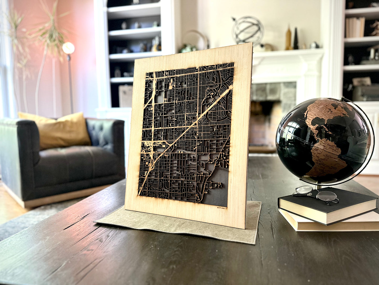 South Miami, FL City Street Map | Modern Wood Wall Art in a Minimalist design. 2 sizes