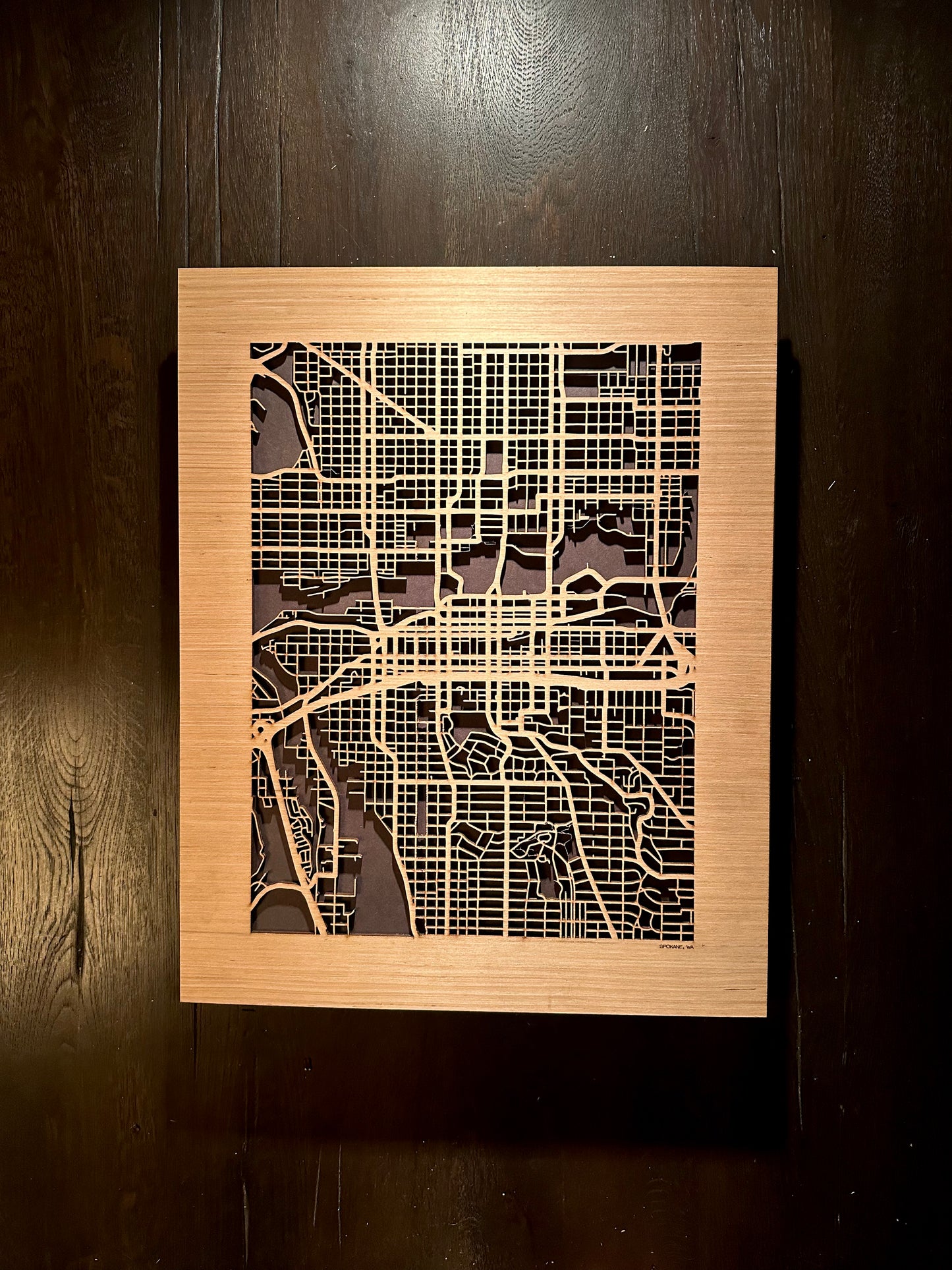 Spokane, WA City Street Map | Modern Wood Wall Art in a Minimalist design. 2 sizes