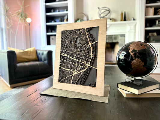St. Louis, MO City Street Map | Modern Wood Wall Art in a Minimalist design. 3 sizes