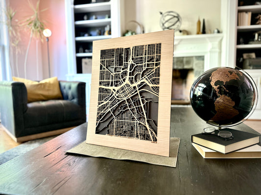 St. Paul, MN City Street Map | Modern Wood Wall Art in a Minimalist design. 2 sizes