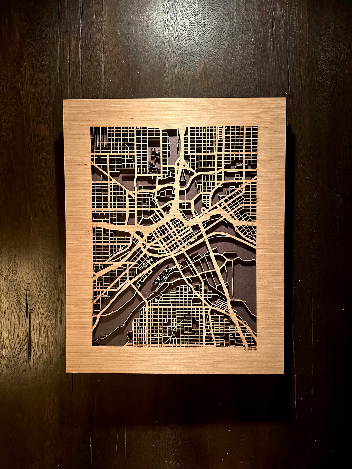 St. Paul, MN City Street Map | Modern Wood Wall Art in a Minimalist design. 2 sizes