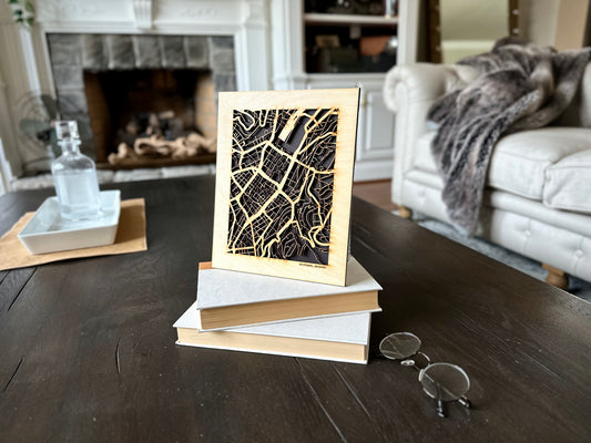 Stuttgart, Germany City Street Map | Modern Wood Wall Art in a Minimalist design. 2 sizes