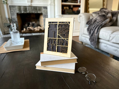 Sterling Heights, MI City Street Map | Modern Wood Wall Art in a Minimalist design. 2 sizes