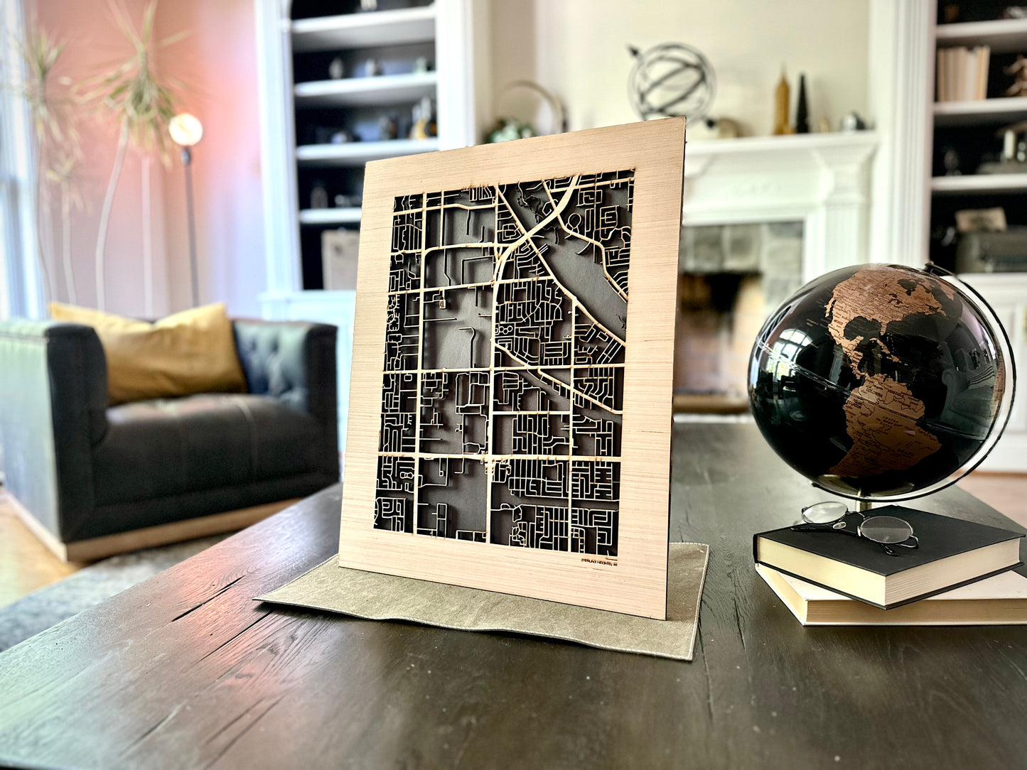 Sterling Heights, MI City Street Map | Modern Wood Wall Art in a Minimalist design. 2 sizes