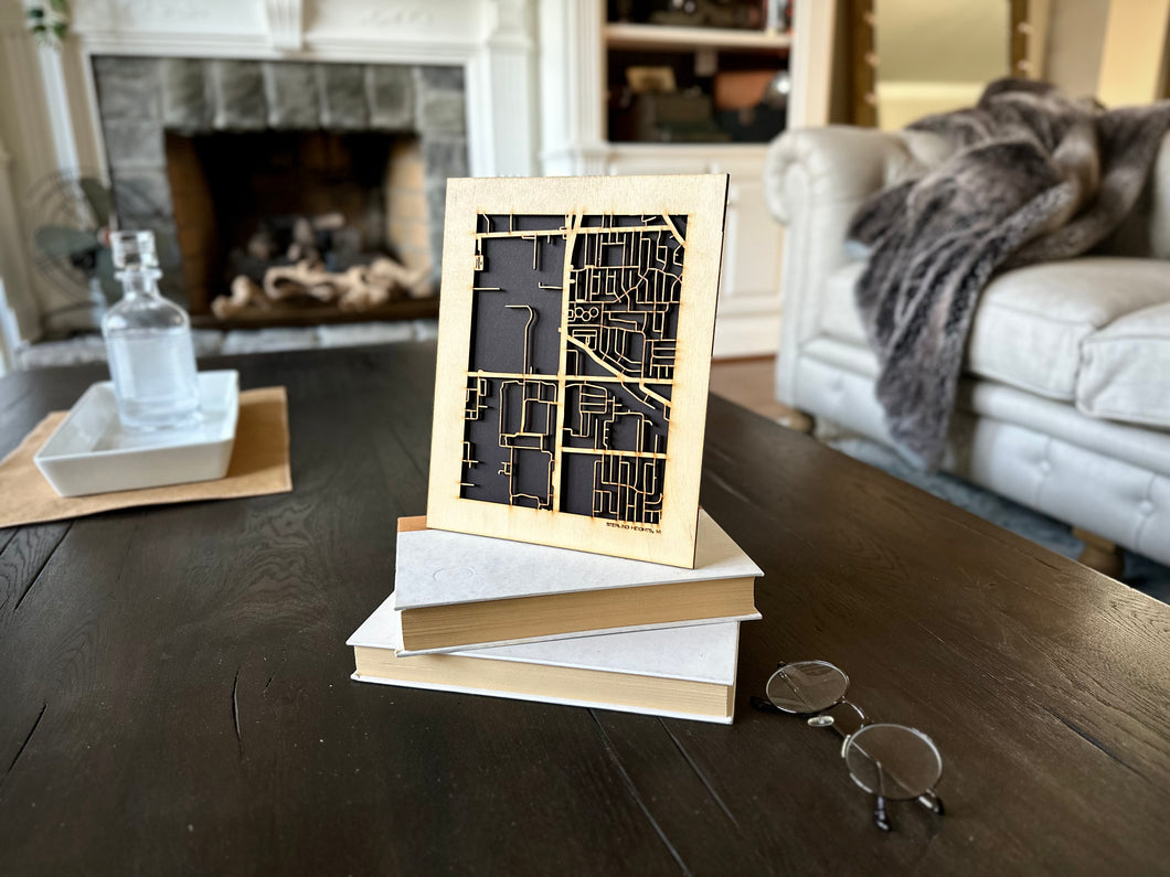 Sterling Heights, MI City Street Map | Modern Wood Wall Art in a Minimalist design. 2 sizes