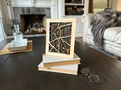 Sugar Land, TX City Street Map | Modern Wood Wall Art in a Minimalist design. 2 sizes