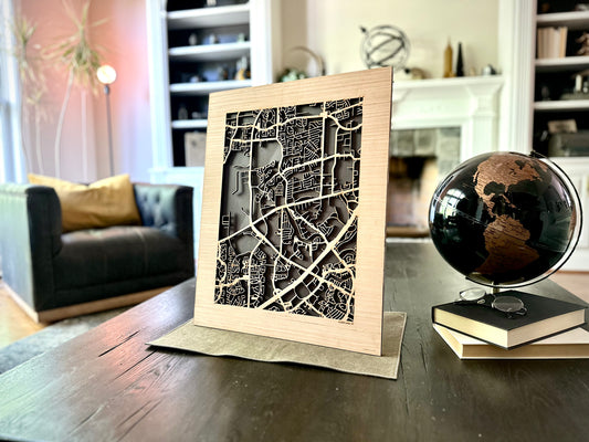 Sugar Land, TX City Street Map | Modern Wood Wall Art in a Minimalist design. 2 sizes