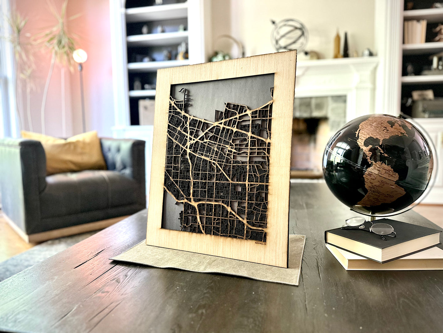 Sunnyvale, CA City Street Map | Modern Wood Wall Art in a Minimalist design. 2 sizes