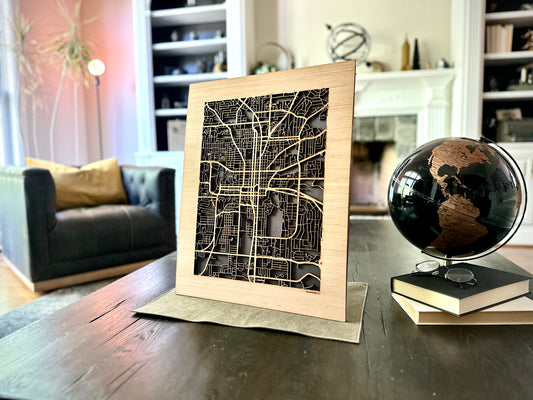 Tallahassee, FL City Street Map | Modern Wood Wall Art in a Minimalist design. 2 sizes