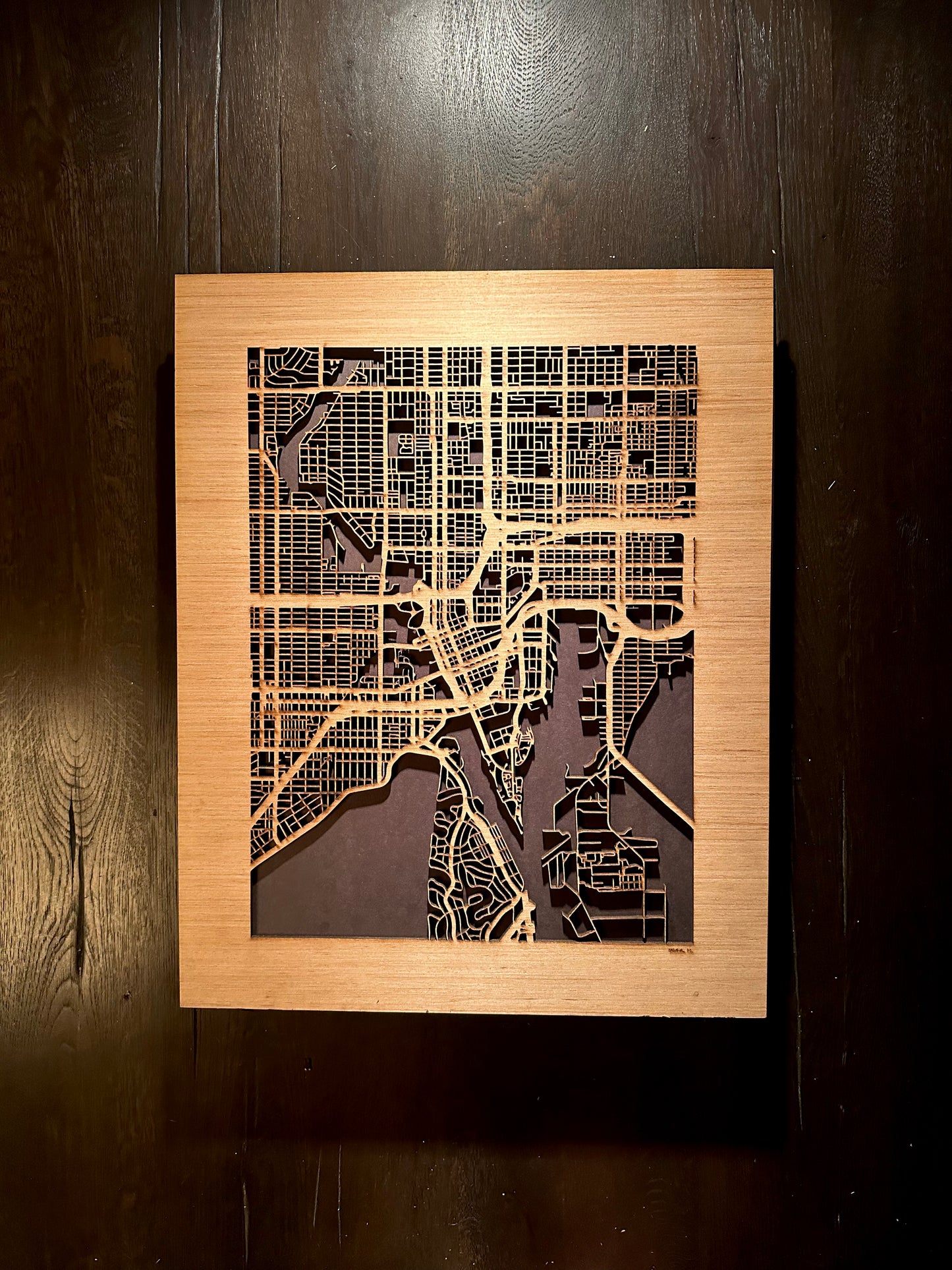 Tampa, FL City Street Map | Modern Wood Wall Art in a Minimalist design. 3 sizes