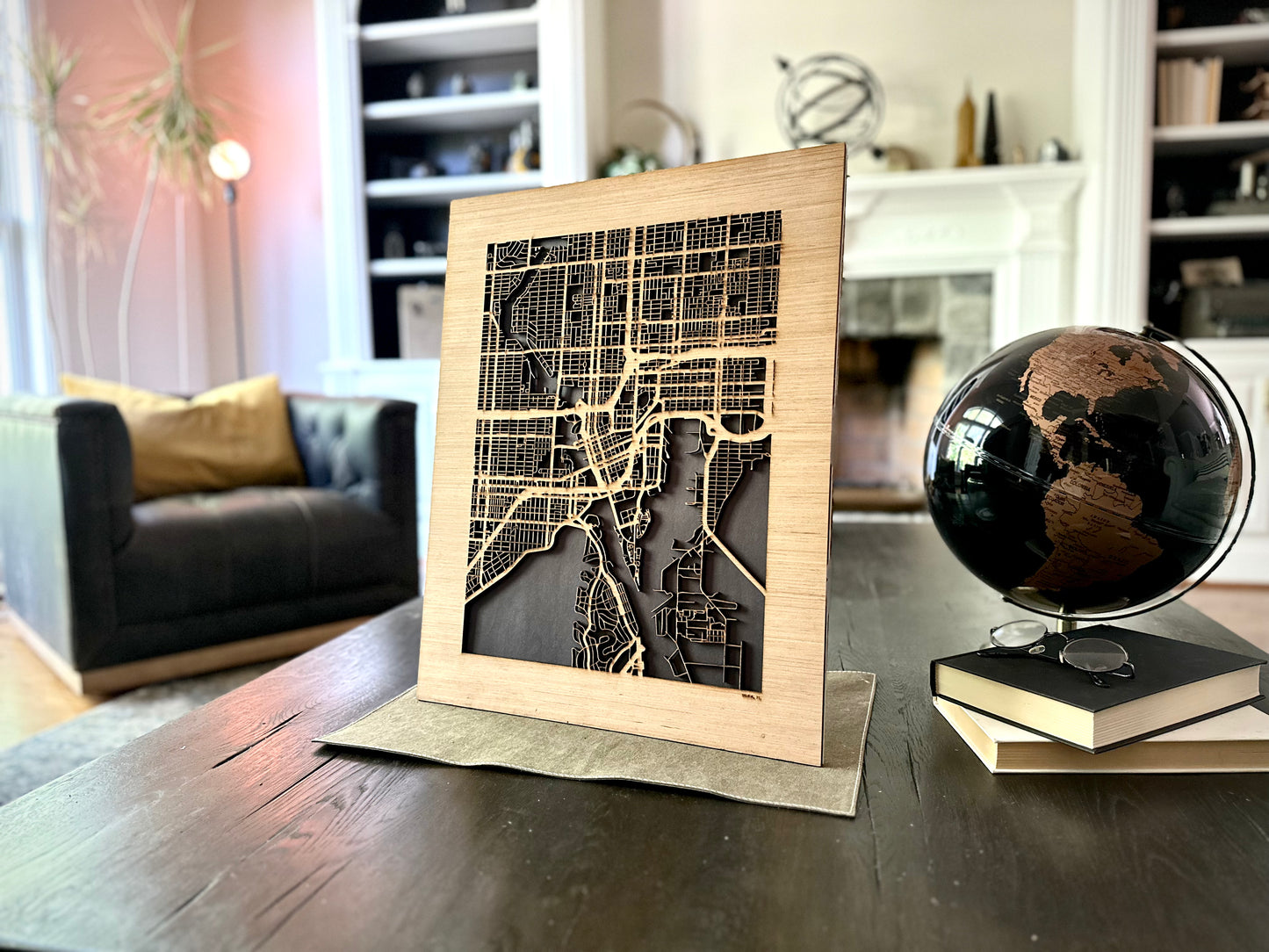 Tampa, FL City Street Map | Modern Wood Wall Art in a Minimalist design. 3 sizes