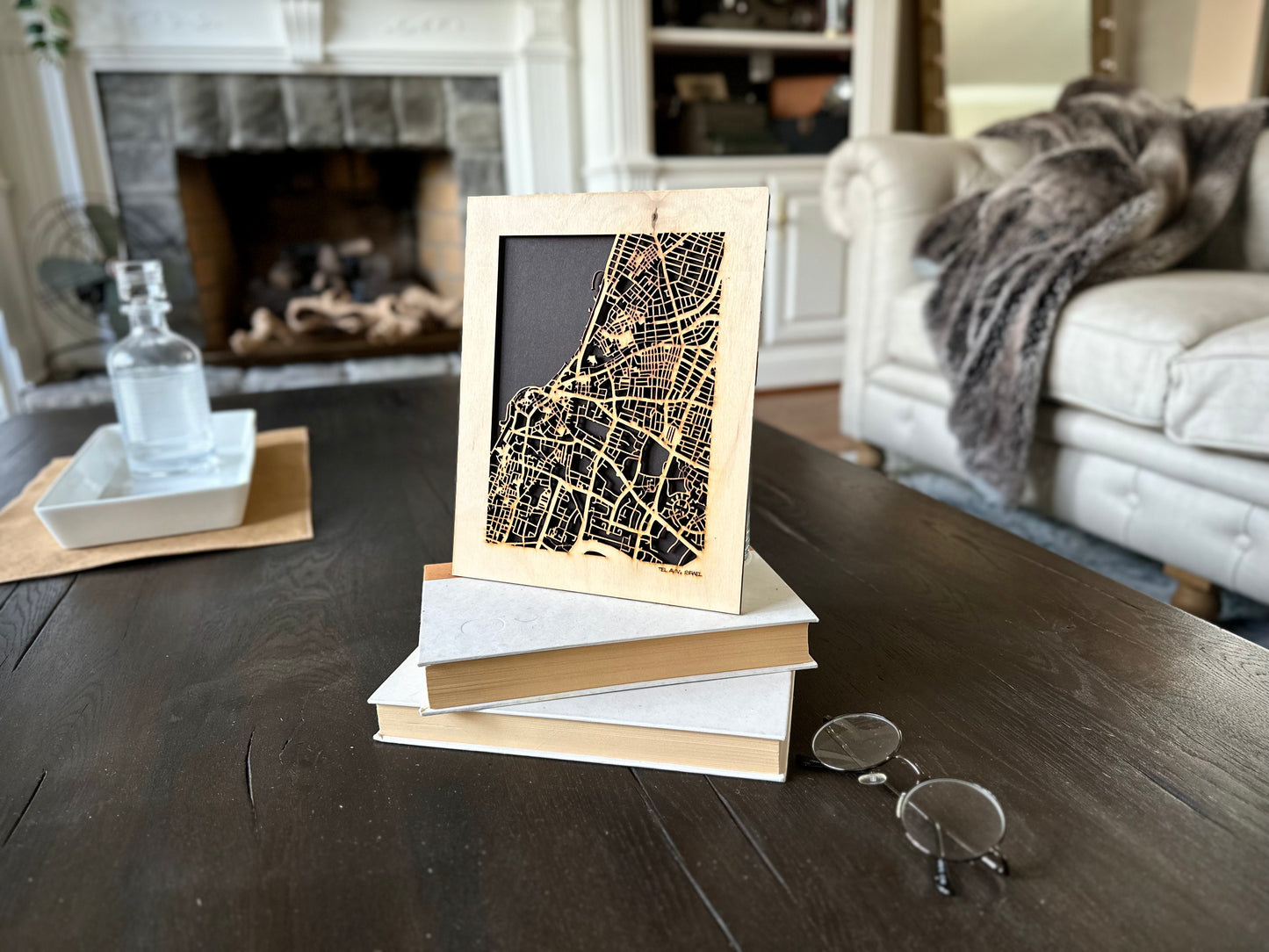 Tel Aviv, Israel City Street Map | Modern Wood Wall Art in a Minimalist design. 2 sizes