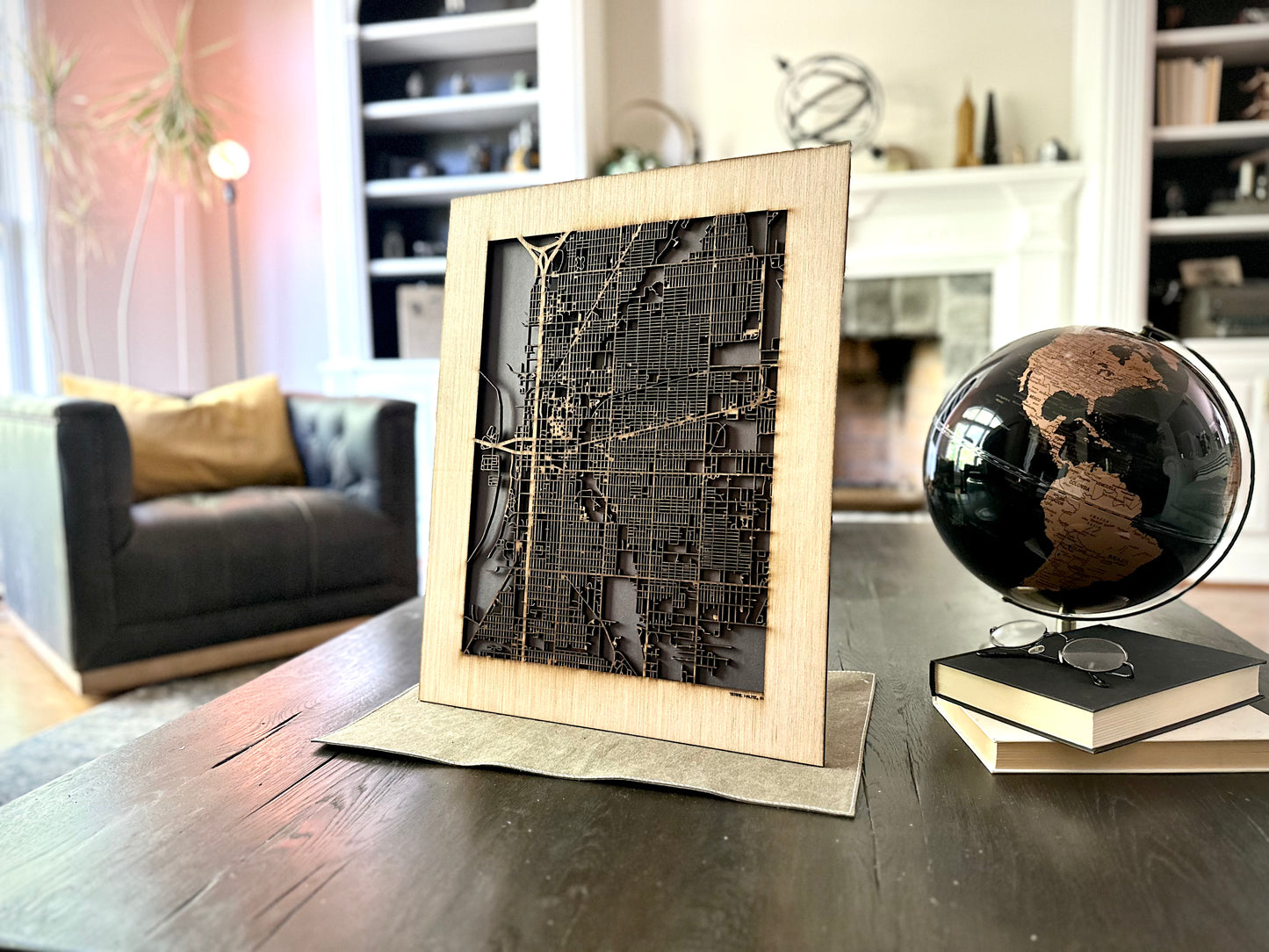 Terre Haute, IN City Street Map | Modern Wood Wall Art in a Minimalist design. 2 sizes