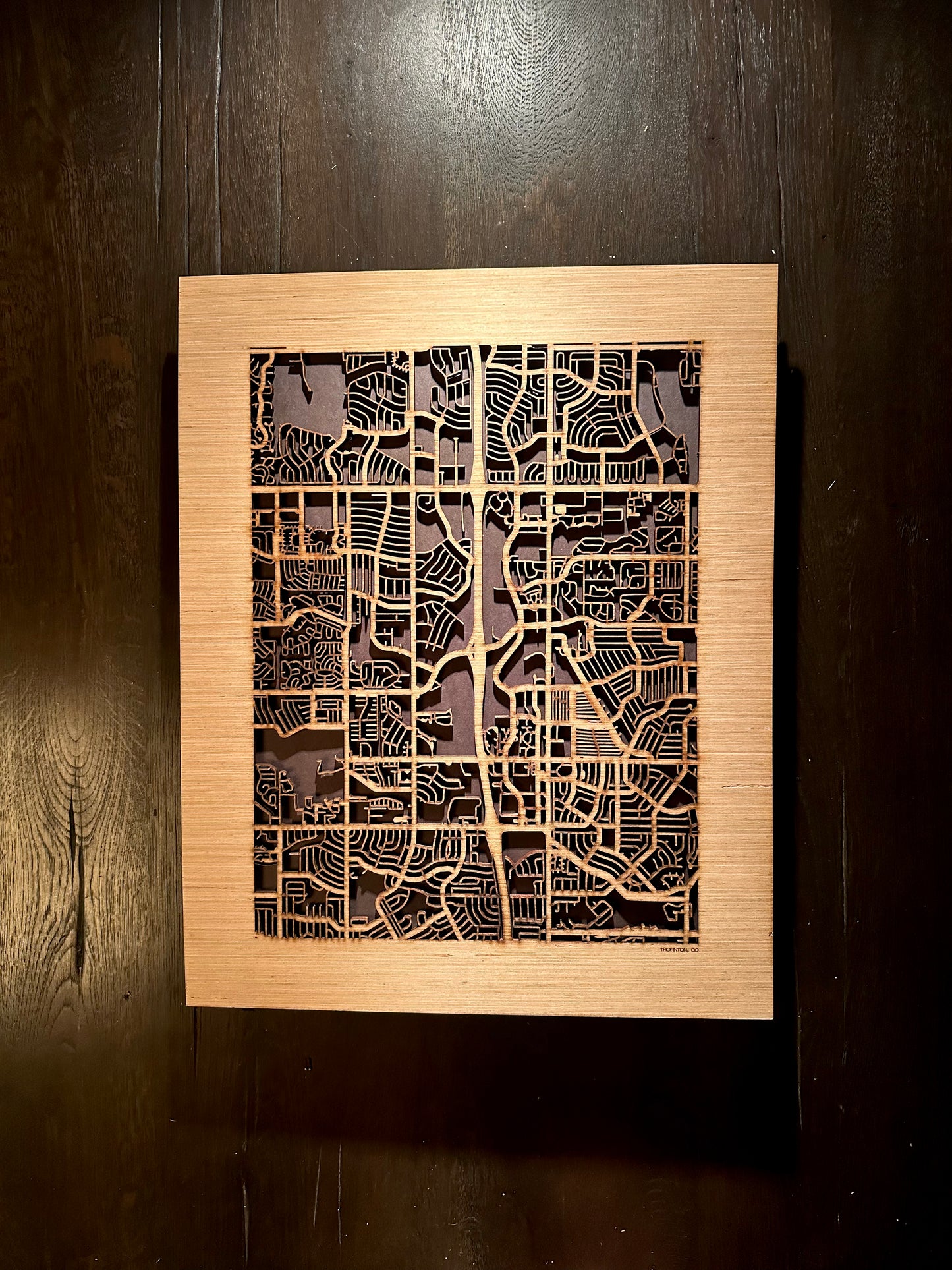 Thornton, CO City Street Map | Modern Wood Wall Art in a Minimalist design. 2 sizes