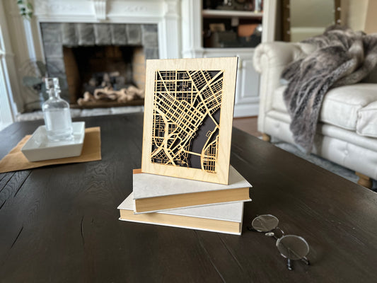 Toledo, OH City Street Map | Modern Wood Wall Art in a Minimalist design. 2 sizes