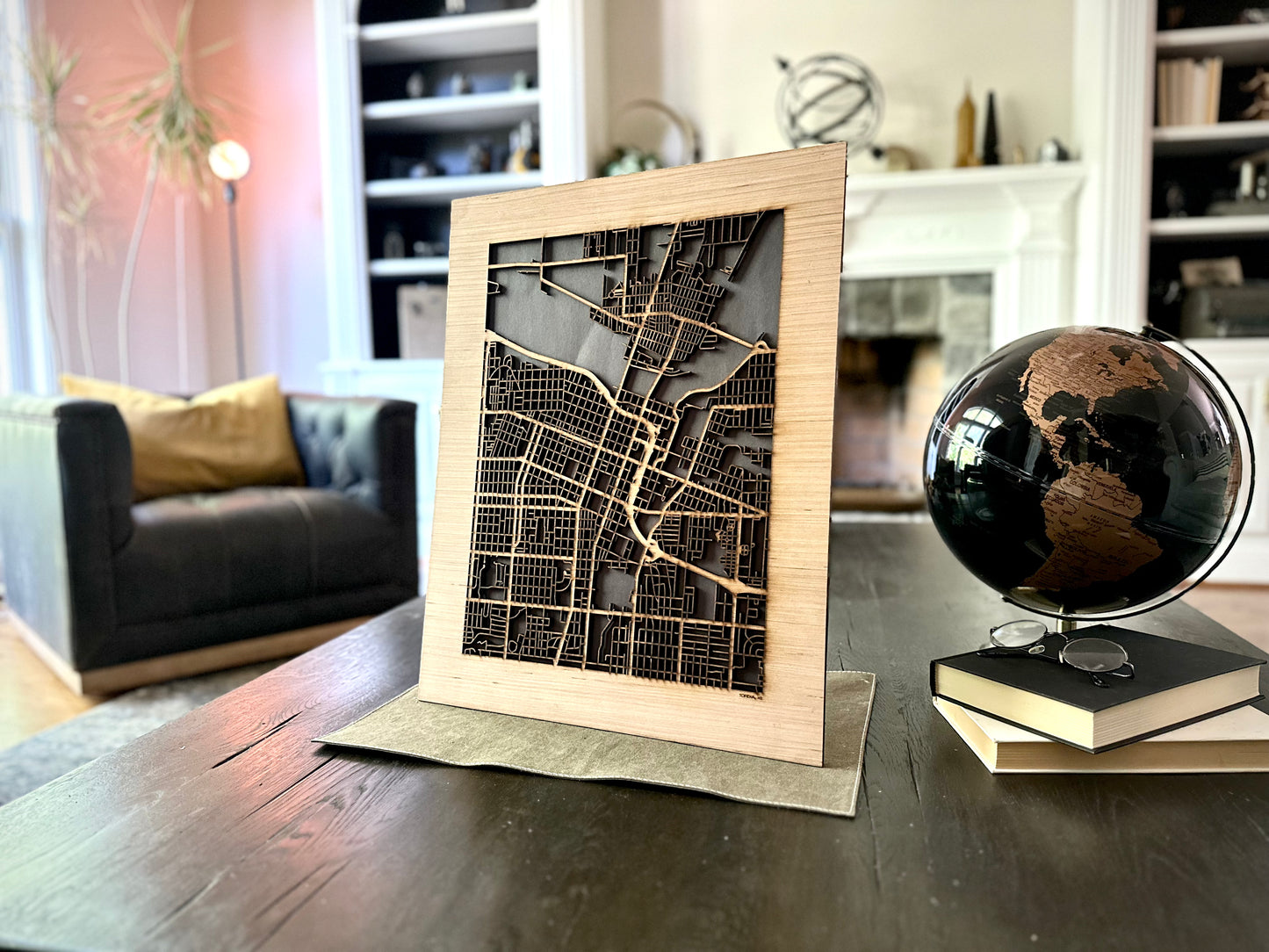 Topeka, KS City Street Map | Modern Wood Wall Art in a Minimalist design. 2 sizes