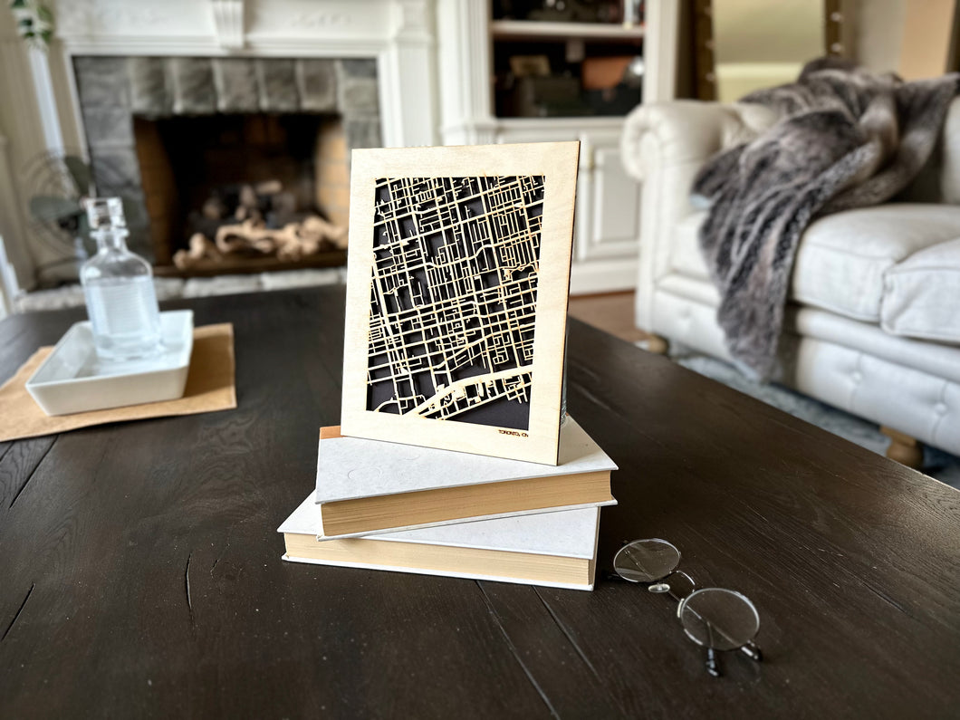 Toronto, Canada City Street Map | Modern Wood Wall Art in a Minimalist design. 3 sizes