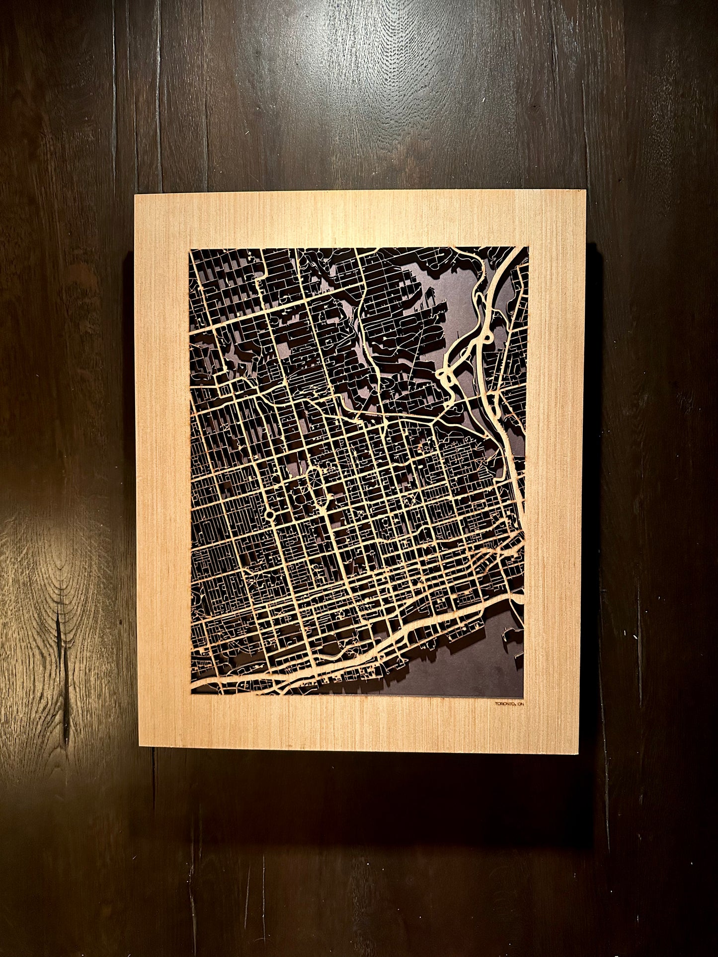 Toronto, Canada City Street Map | Modern Wood Wall Art in a Minimalist design. 3 sizes