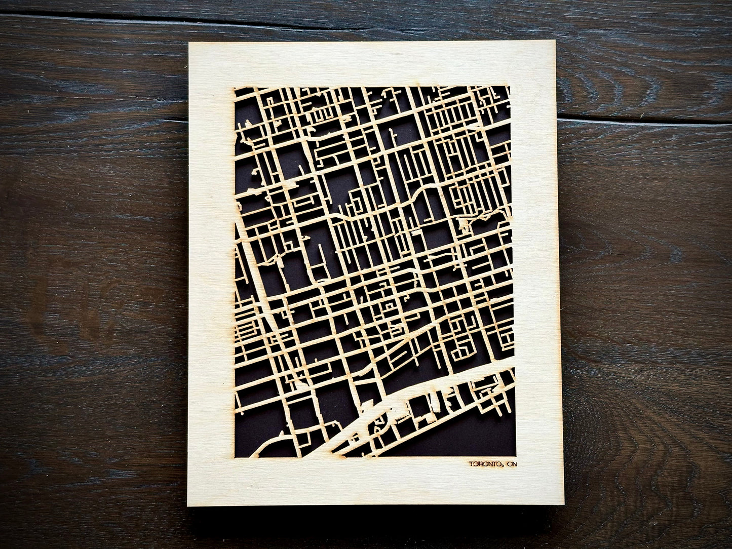 Toronto, Canada City Street Map | Modern Wood Wall Art in a Minimalist design. 3 sizes