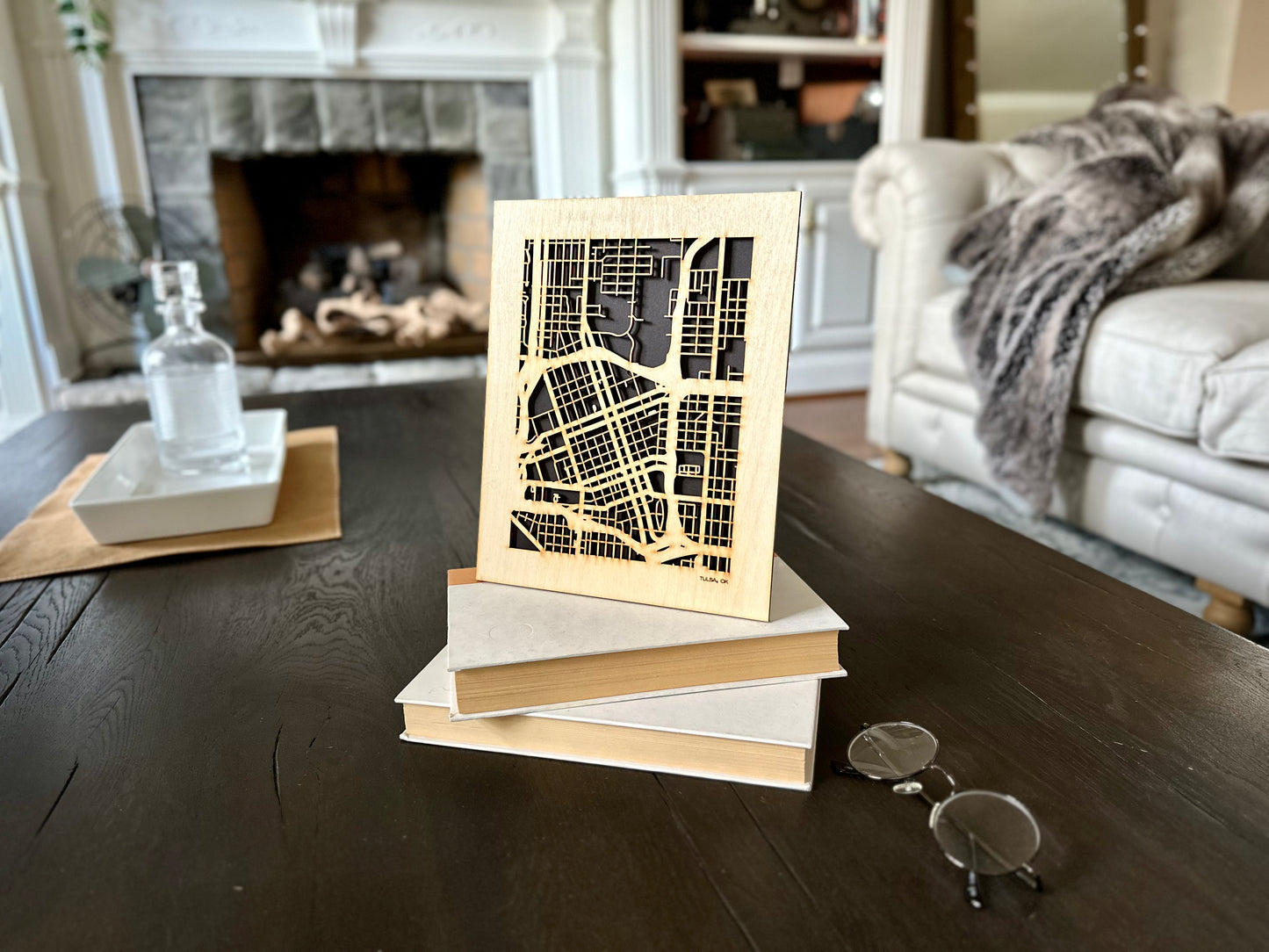 Tulsa, OK City Street Map | Modern Wood Wall Art in a Minimalist design. 2 sizes