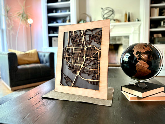 Vancouver, WA City Street Map | Modern Wood Wall Art in a Minimalist design. 2 sizes