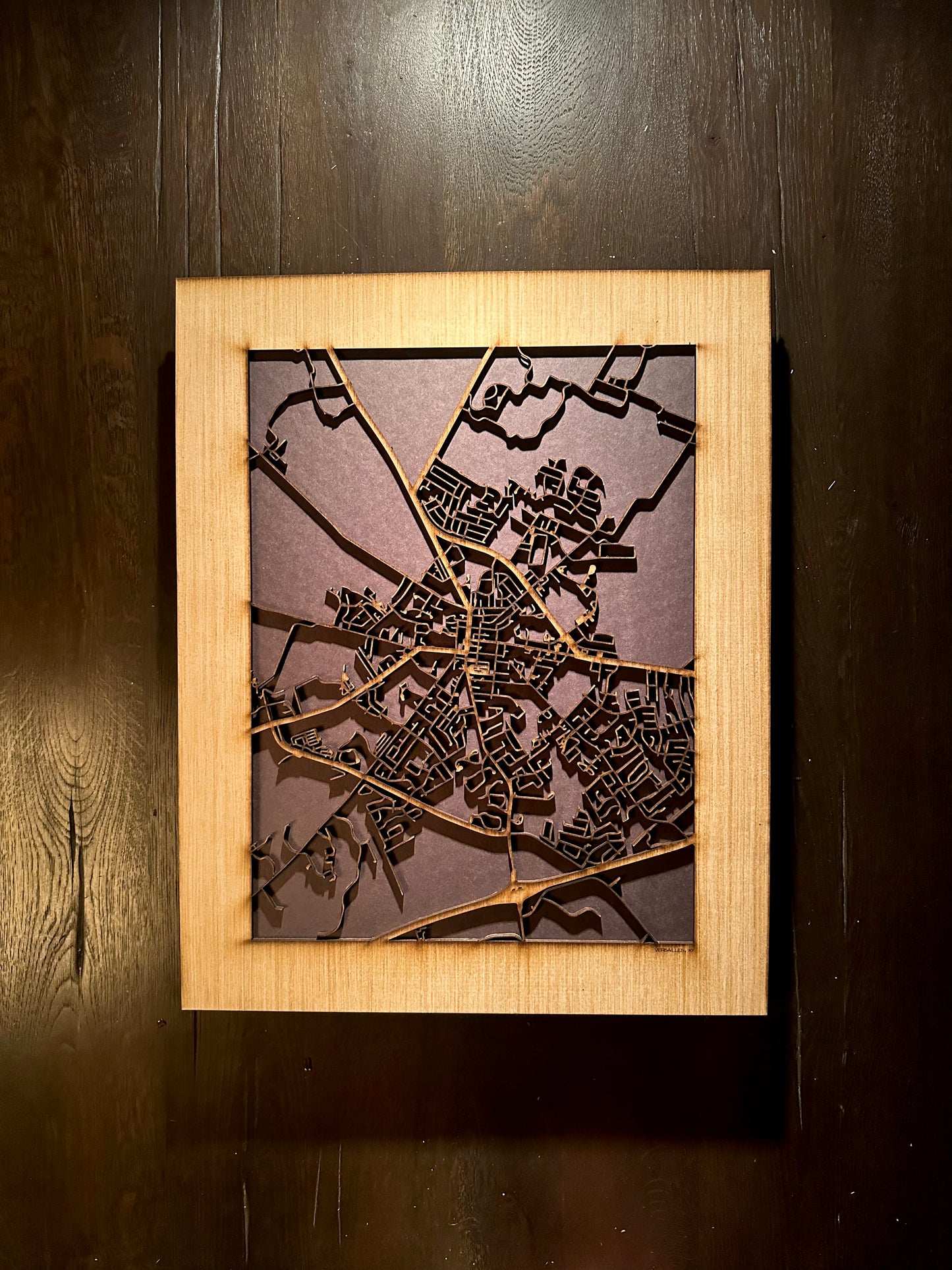 Versailles, KY City Street Map | Modern Wood Wall Art in a Minimalist design. 2 sizes
