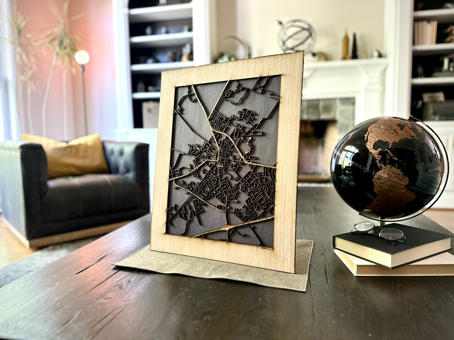 Versailles, KY City Street Map | Modern Wood Wall Art in a Minimalist design. 2 sizes