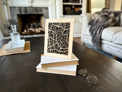 Vilnius, Lithuania City Street Map | Modern Wood Wall Art in a Minimalist design. 2 sizes