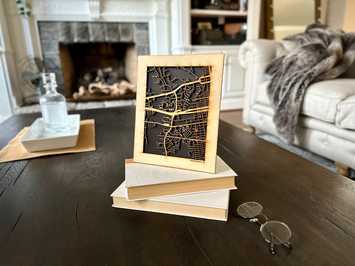Virginia Beach, VA City Street Map | Modern Wood Wall Art in a Minimalist design. 2 sizes